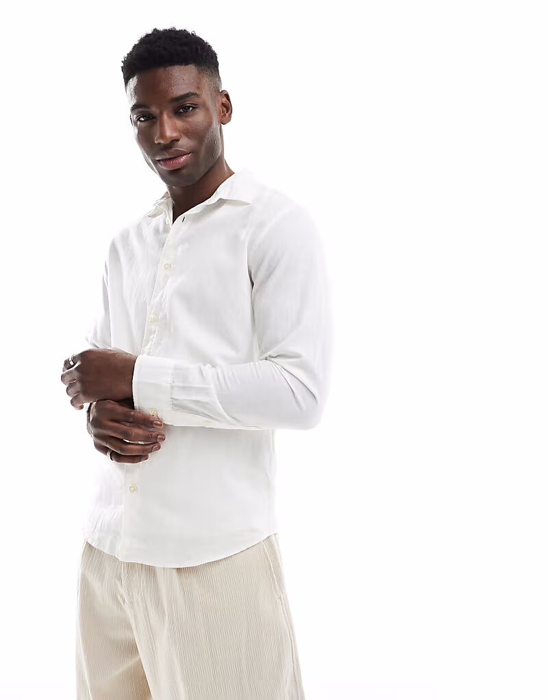 Рубашка Jack & Jones из льняной смеси белого цвета
Рубашка Jack & Jones из льняной смеси белого цвета