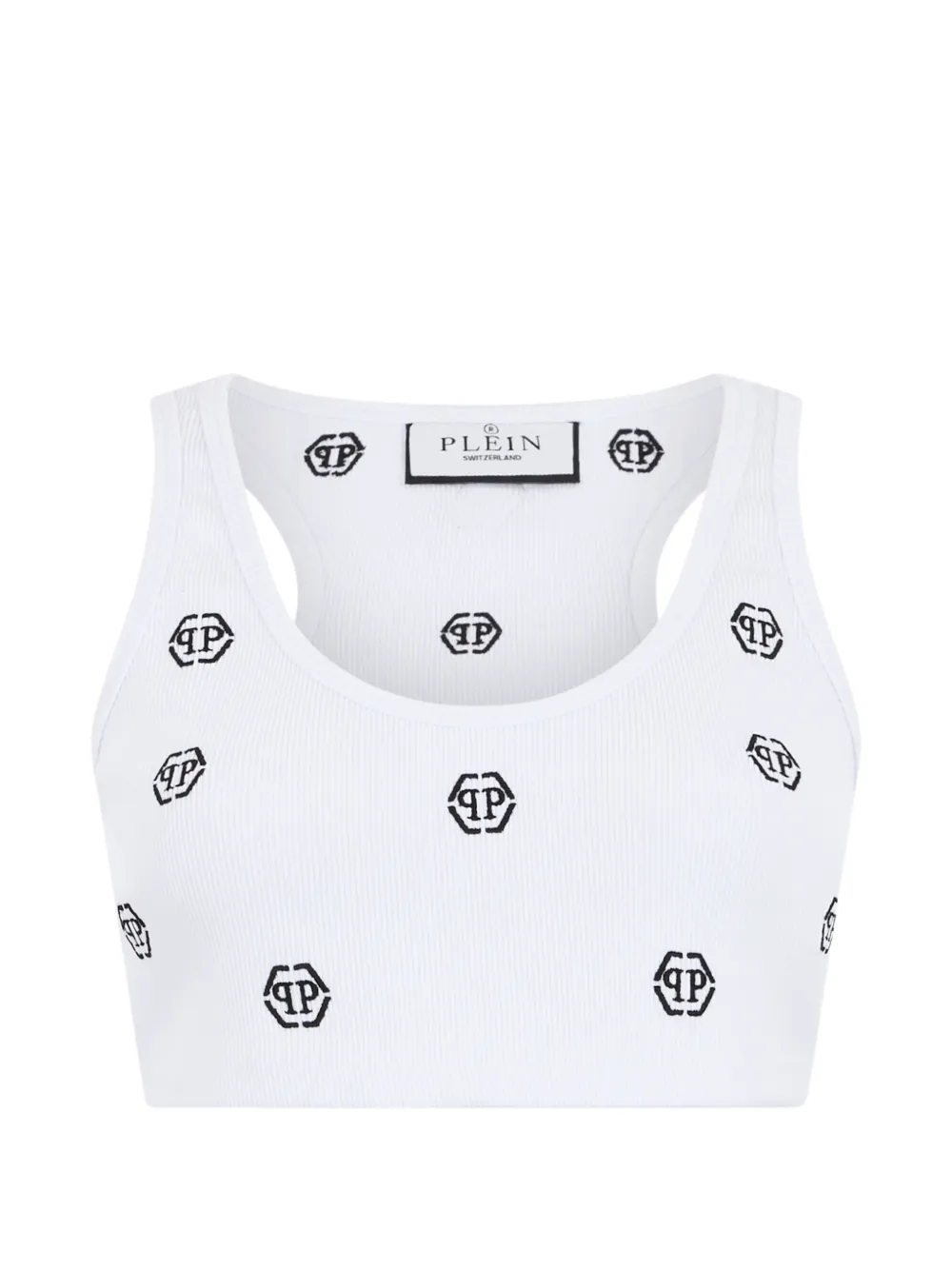 Рифленый топ с монограммой Philipp Plein, белый
Рифленый топ с монограммой Philipp Plein, белый