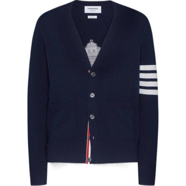 Кардиган из чистой шерсти 4 Bar THOM BROWNE, синий
Кардиган из чистой шерсти 4 Bar THOM BROWNE, синий