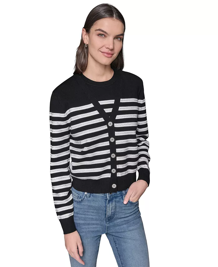 Женский полосатый кардиган с пуговицами-кристаллами KARL LAGERFELD PARIS, мультиколор
Женский полосатый кардиган с пуговицами-кристаллами KARL LAGERFELD PARIS, мультиколор