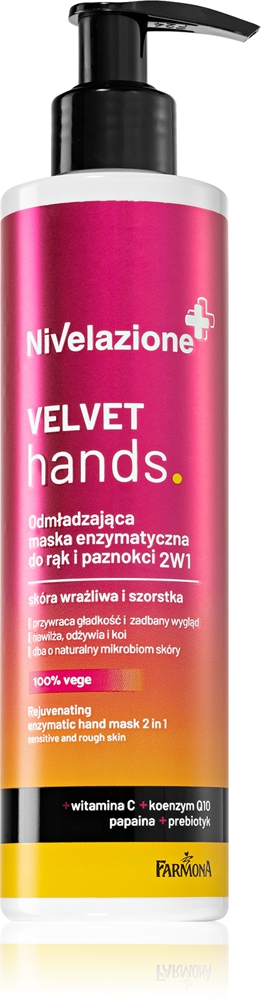 Nivelazione velvet hands энзимная отшелушивающая маска для рук Farmona, 200 мл
Nivelazione velvet hands энзимная отшелушивающая маска для рук Farmona, 200 мл