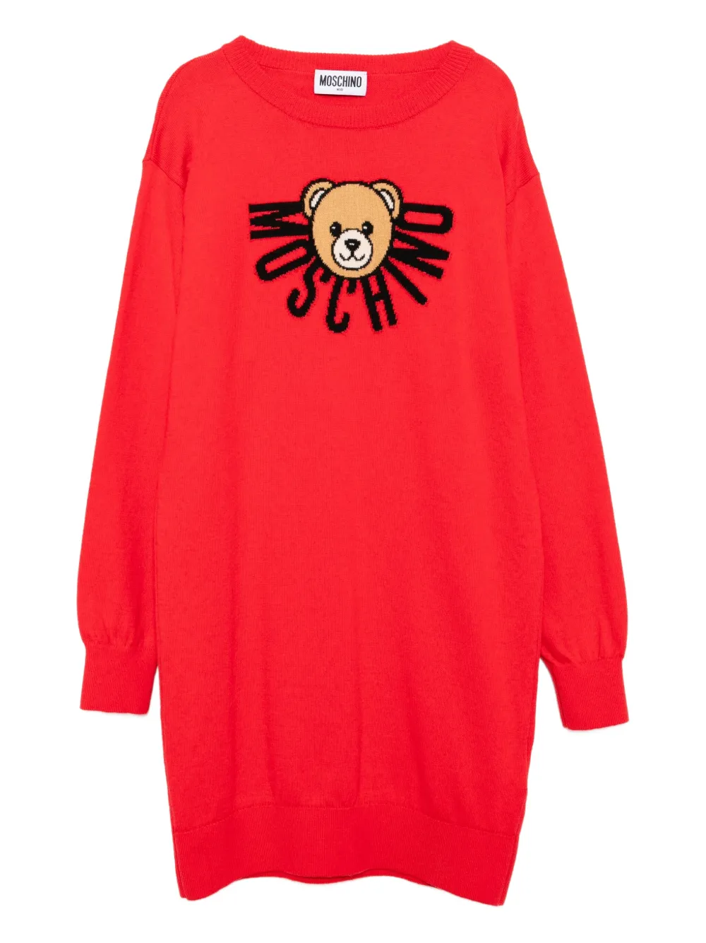 Платье с логотипом Moschino Kids, красный 
Платье с логотипом Moschino Kids, красный