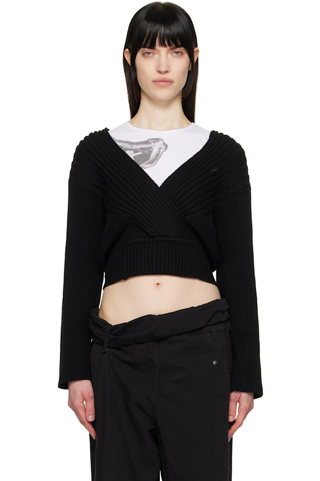 Ребристый свитер с перекрестными узорами Open Yy, черный
Ребристый свитер с перекрестными узорами Open Yy, черный