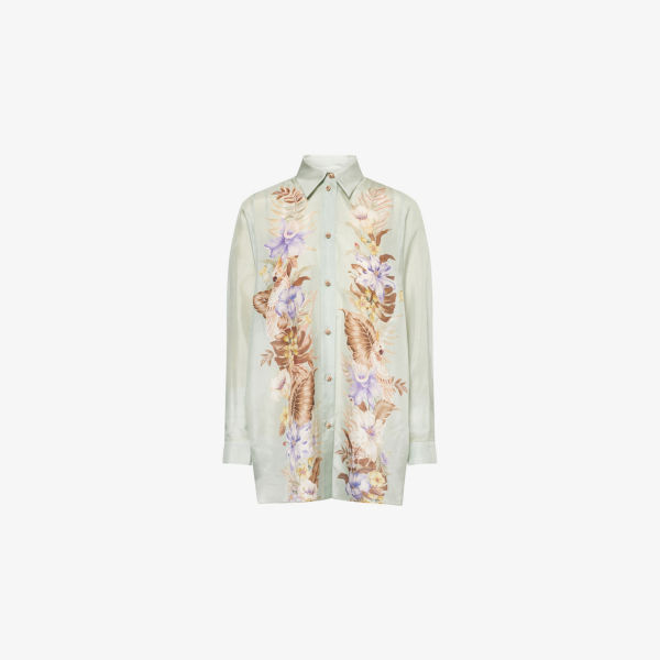 Блузка шелковая Zimmermann Coco Floral, зеленый
Блузка шелковая Zimmermann Coco Floral, зеленый