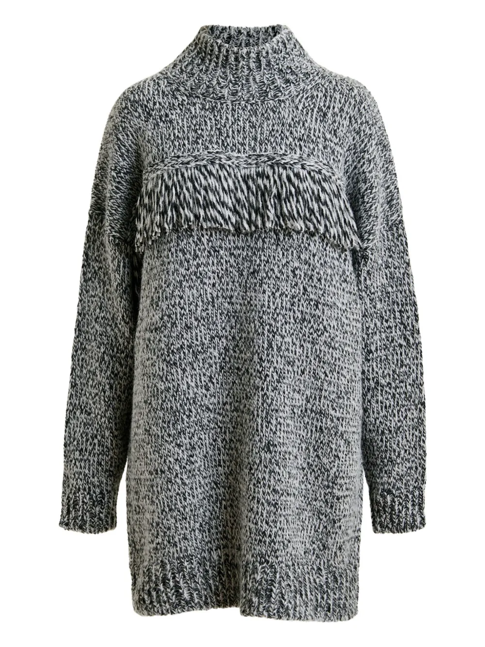 Свитер с воротником-стойкой и бахромой Essentiel Antwerp, серый
Свитер с воротником-стойкой и бахромой Essentiel Antwerp, серый