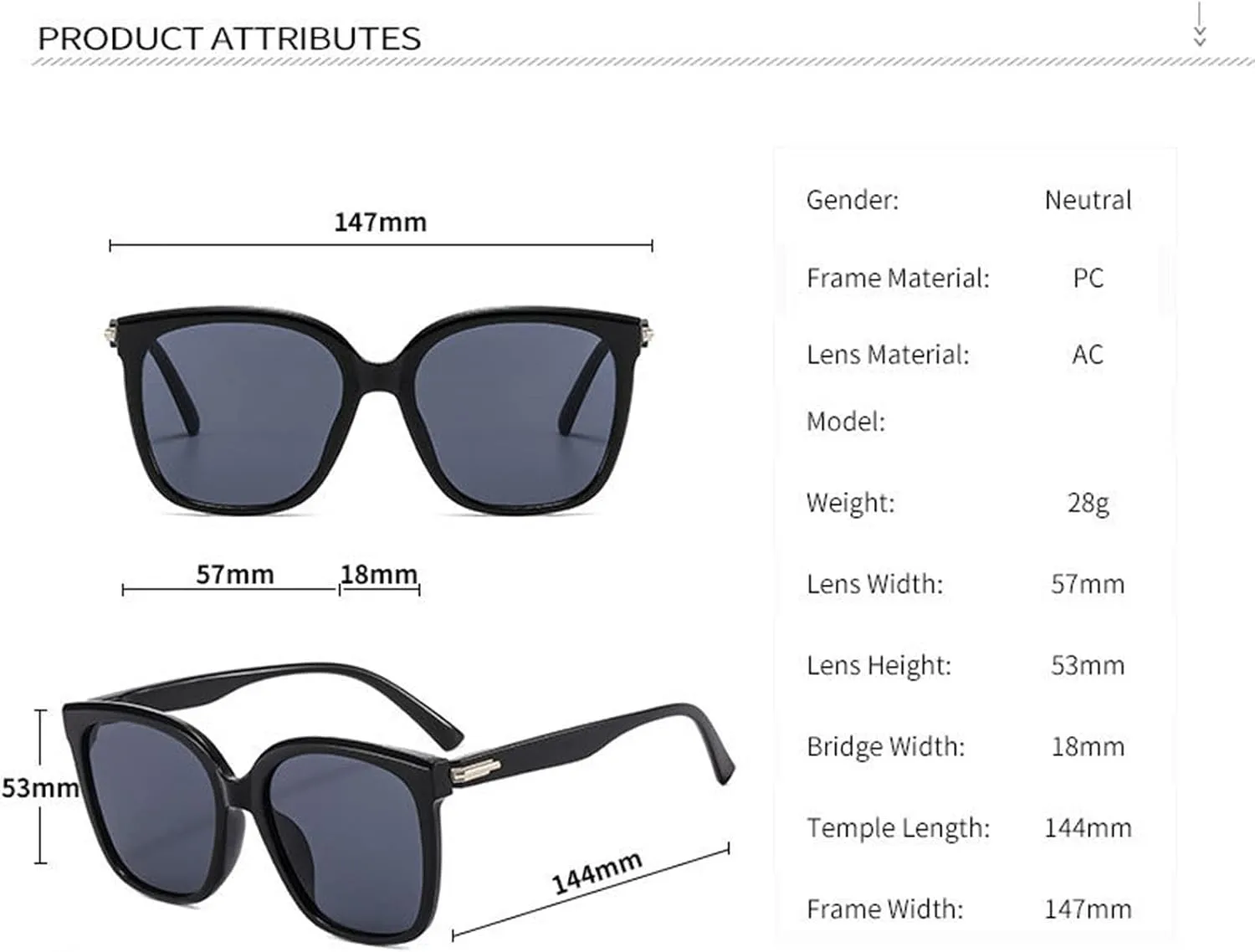 Мужские солнцезащитные очки в квадратной оправе для отдыха, для поездок на работу и занятий спортом, женские солнцезащитные очки для вождения Generic, Black
Мужские солнцезащитные очки в квадратной оправе для отдыха, для поездок на работу и занятий спортом, женские солнцезащитные очки для вождения Generic, Black