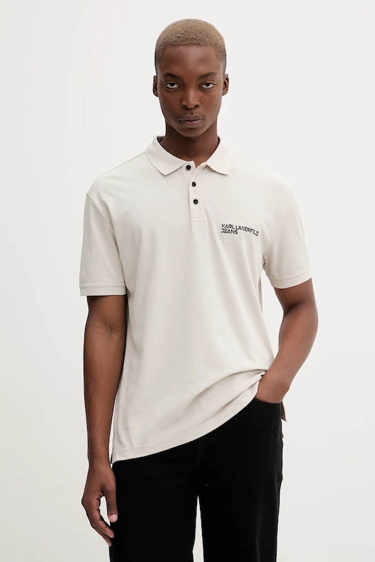 Хлопковое поло Karl Lagerfeld Jeans, бежевый
Хлопковое поло Karl Lagerfeld Jeans, бежевый