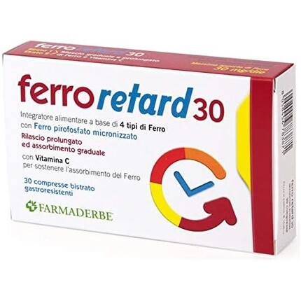 Farmaderbe Ferro Retard Добавка 30 таблеток
Farmaderbe Ferro Retard Добавка 30 таблеток