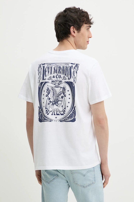 Хлопковая футболка с принтом GRAPHIC CREWNECK TEE Levi'S, белый 
Хлопковая футболка с принтом GRAPHIC CREWNECK TEE Levi'S, белый