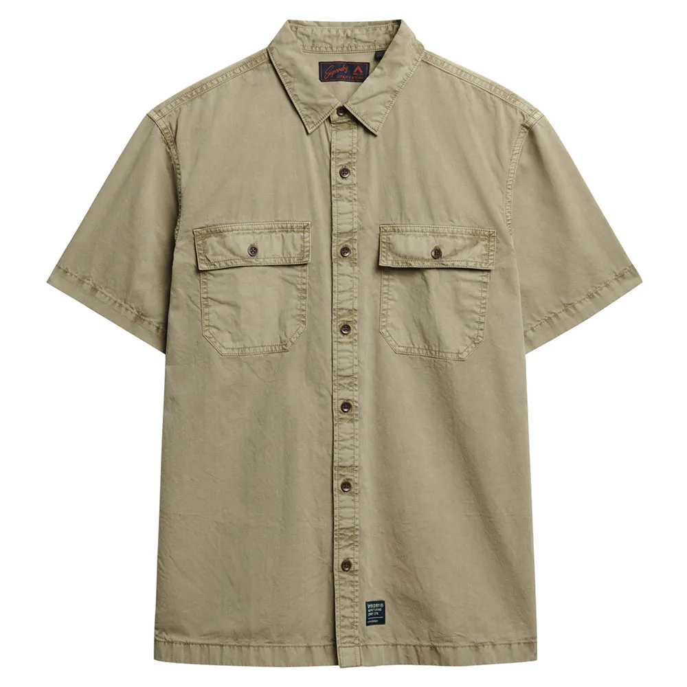Рубашка с коротким рукавом Superdry Military, коричневый 
Рубашка с коротким рукавом Superdry Military, коричневый
