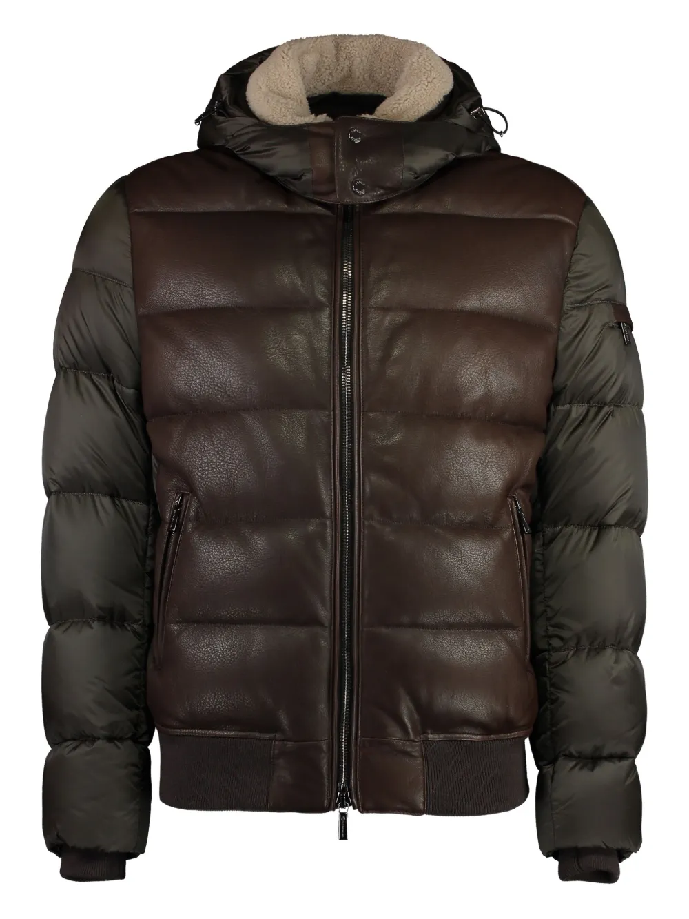 Куртка-пуховик с капюшоном и кожаными вставками Moorer, коричневый
Куртка-пуховик с капюшоном и кожаными вставками Moorer, коричневый
