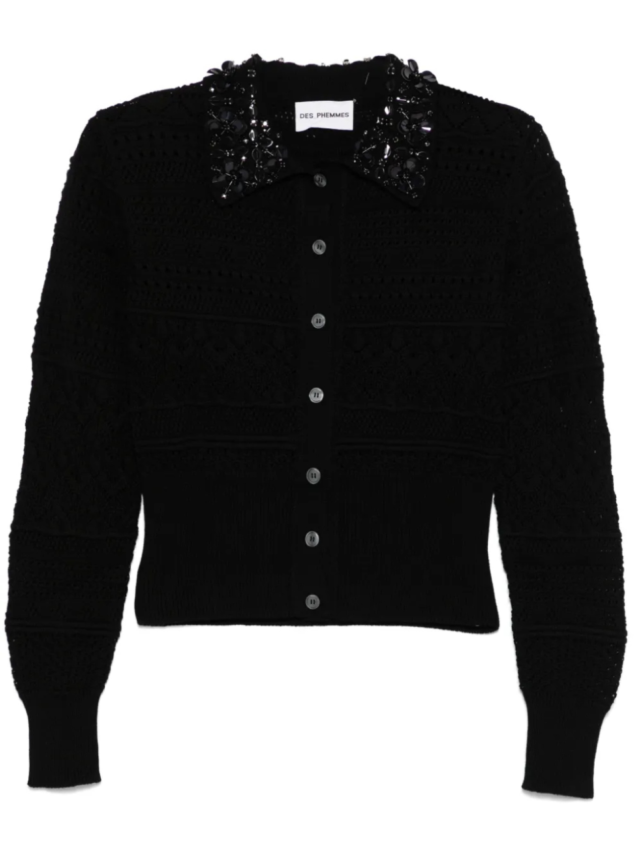 DES PHEMMES кардиган с ажурной вязки, черный
DES PHEMMES кардиган с ажурной вязки, черный