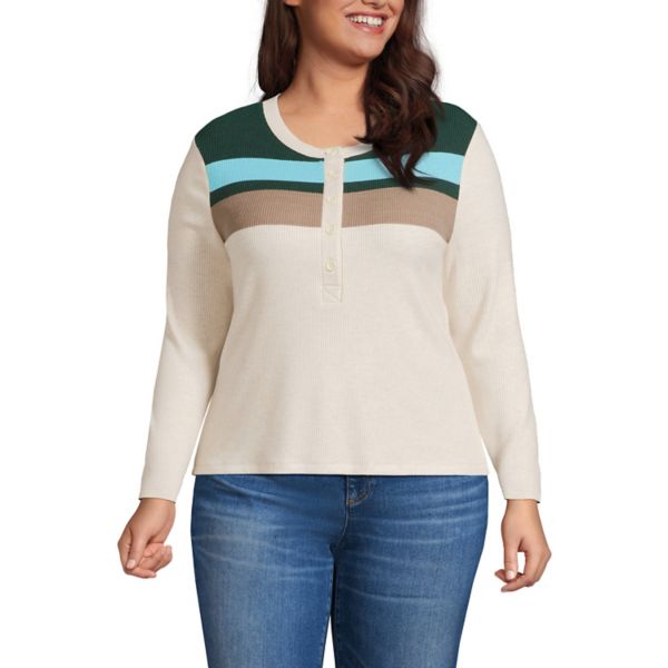 Уютный топ-хенли с длинными рукавами и резинкой больших размеров Lands' End, цвет deep forest stripe
Уютный топ-хенли с длинными рукавами и резинкой больших размеров Lands' End, цвет deep forest stripe