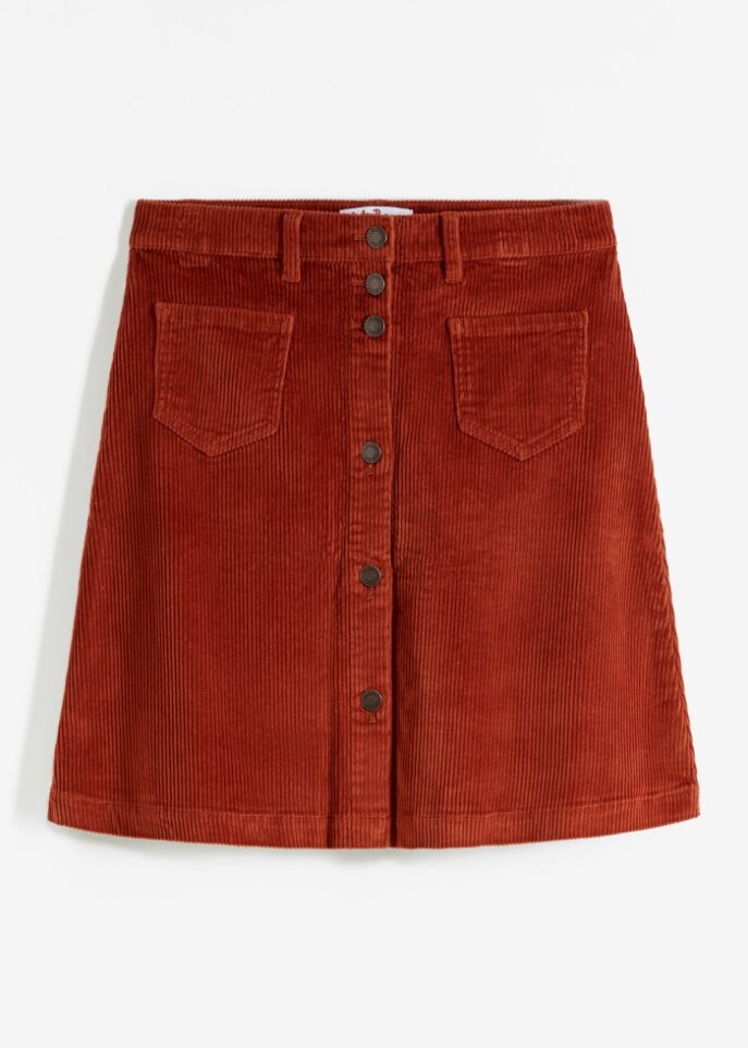 Юбка из эластичного вельвета с планкой на пуговицах John Baner Jeanswear, коричневый
Юбка из эластичного вельвета с планкой на пуговицах John Baner Jeanswear, коричневый