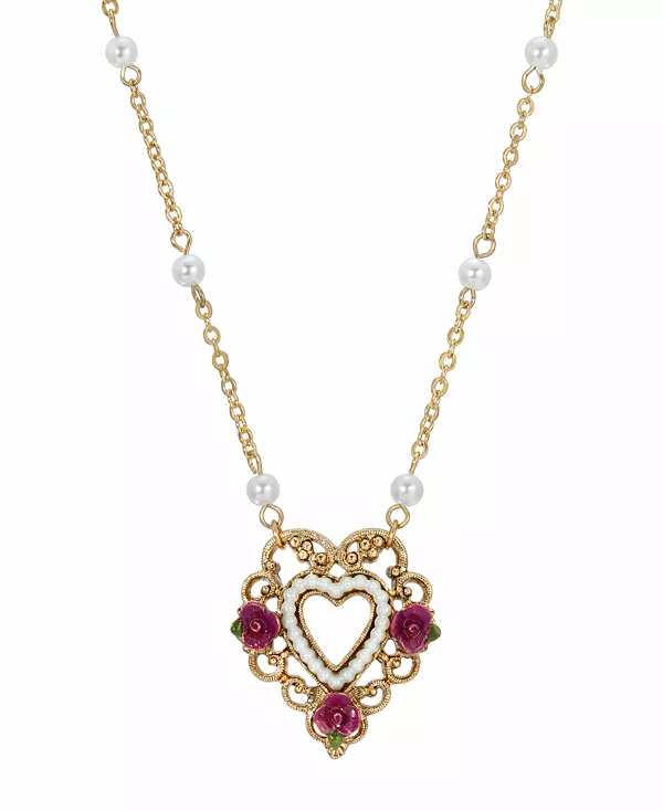 Женское ожерелье в форме открытого сердца с эмалированным цветком и искусственным жемчугом 2028, pink
Женское ожерелье в форме открытого сердца с эмалированным цветком и искусственным жемчугом 2028, pink