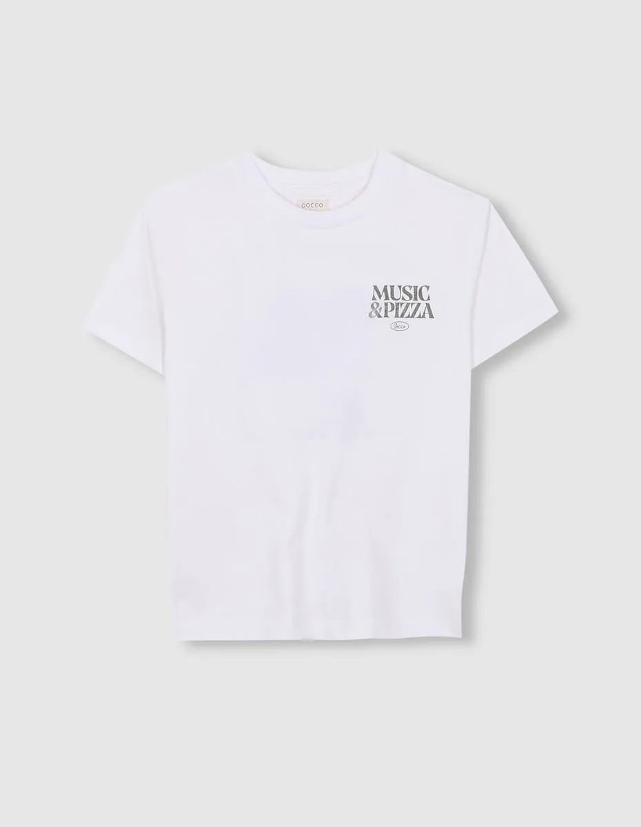 Детская белая футболка с музыкальным принтом Gocco, белый
Детская белая футболка с музыкальным принтом Gocco, белый