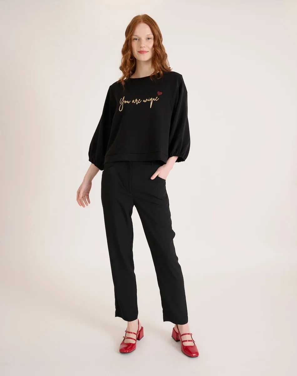 Женские брюки прямого кроя с высокой талией и карманами Naf Naf, черный
Женские брюки прямого кроя с высокой талией и карманами Naf Naf, черный