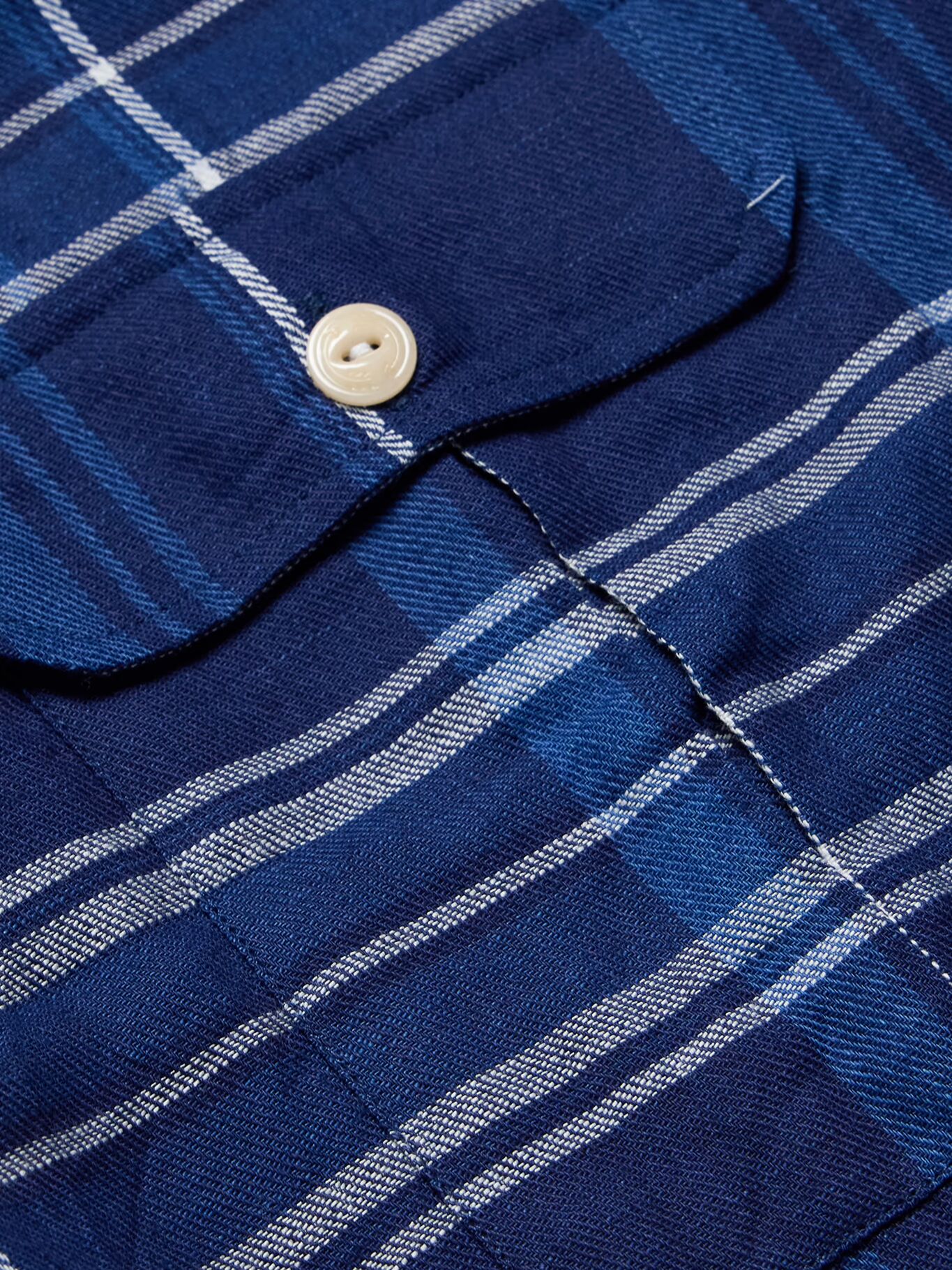 Рубашка из хлопчатобумажной фланели в клетку DRAKE'S, индиго
Рубашка из хлопчатобумажной фланели в клетку DRAKE'S, индиго