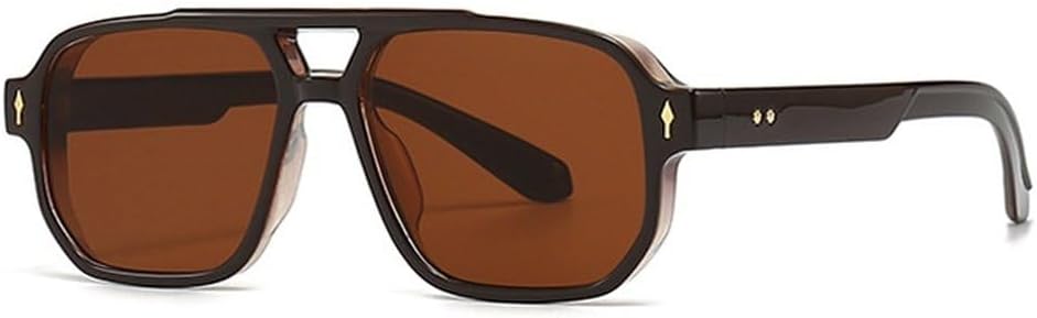 Солнцезащитные очки в стиле ретро с двойной перемычкой, квадратной формы, градиентные оттенки, модные дизайнерские солнцезащитные очки с заклепками для мужчин GHVWYX, Brown Brown
Солнцезащитные очки в стиле ретро с двойной перемычкой, квадратной формы, градиентные оттенки, модные дизайнерские солнцезащитные очки с заклепками для мужчин GHVWYX, Brown Brown