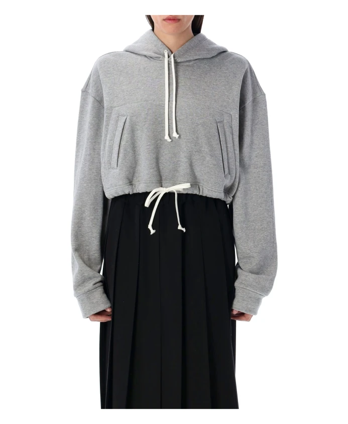 Серая укороченная толстовка с капюшоном и завязками Comme Des Garã§Ons, серый
Серая укороченная толстовка с капюшоном и завязками Comme Des Garã§Ons, серый