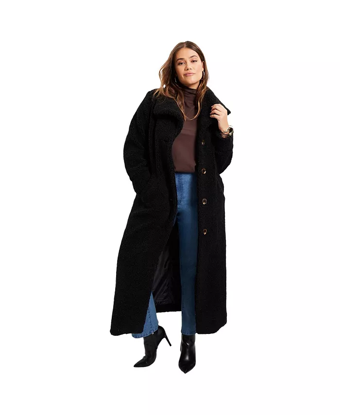 Женское флисовое пальто макси-тедди больших размеров June + Vie, черный
Женское флисовое пальто макси-тедди больших размеров June + Vie, черный