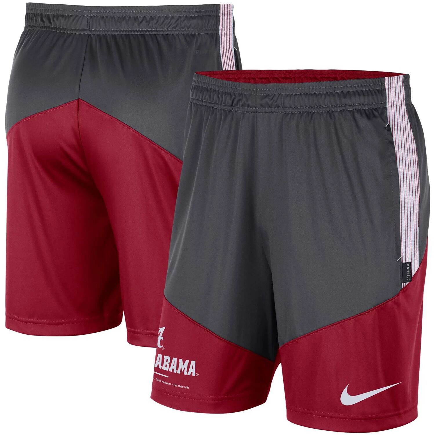 Мужские трикотажные шорты антрацитового/малинового цвета Alabama Crimson Tide Team Performance Nike
Мужские трикотажные шорты антрацитового/малинового цвета Alabama Crimson Tide Team Performance Nike