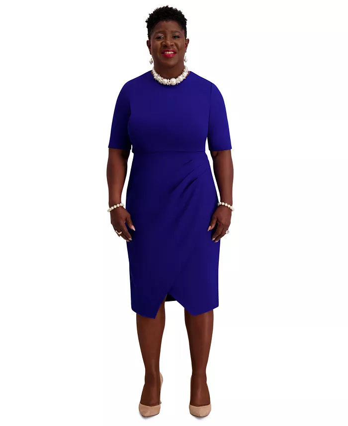 Женское платье с короткими рукавами и боковыми складками, стандартные и плюс размеры Kasper, синий
Женское платье с короткими рукавами и боковыми складками, стандартные и плюс размеры Kasper, синий