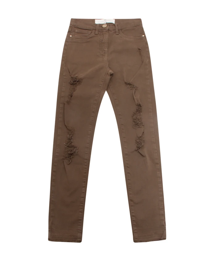 Рваные узкие брюки до щиколотки Elisabetta Franchi, коричневый
Рваные узкие брюки до щиколотки Elisabetta Franchi, коричневый