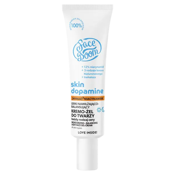Легкий увлажняющий и балансирующий крем-гель для лица, 50 мл Faceboom Skin dopamine
Легкий увлажняющий и балансирующий крем-гель для лица, 50 мл Faceboom Skin dopamine