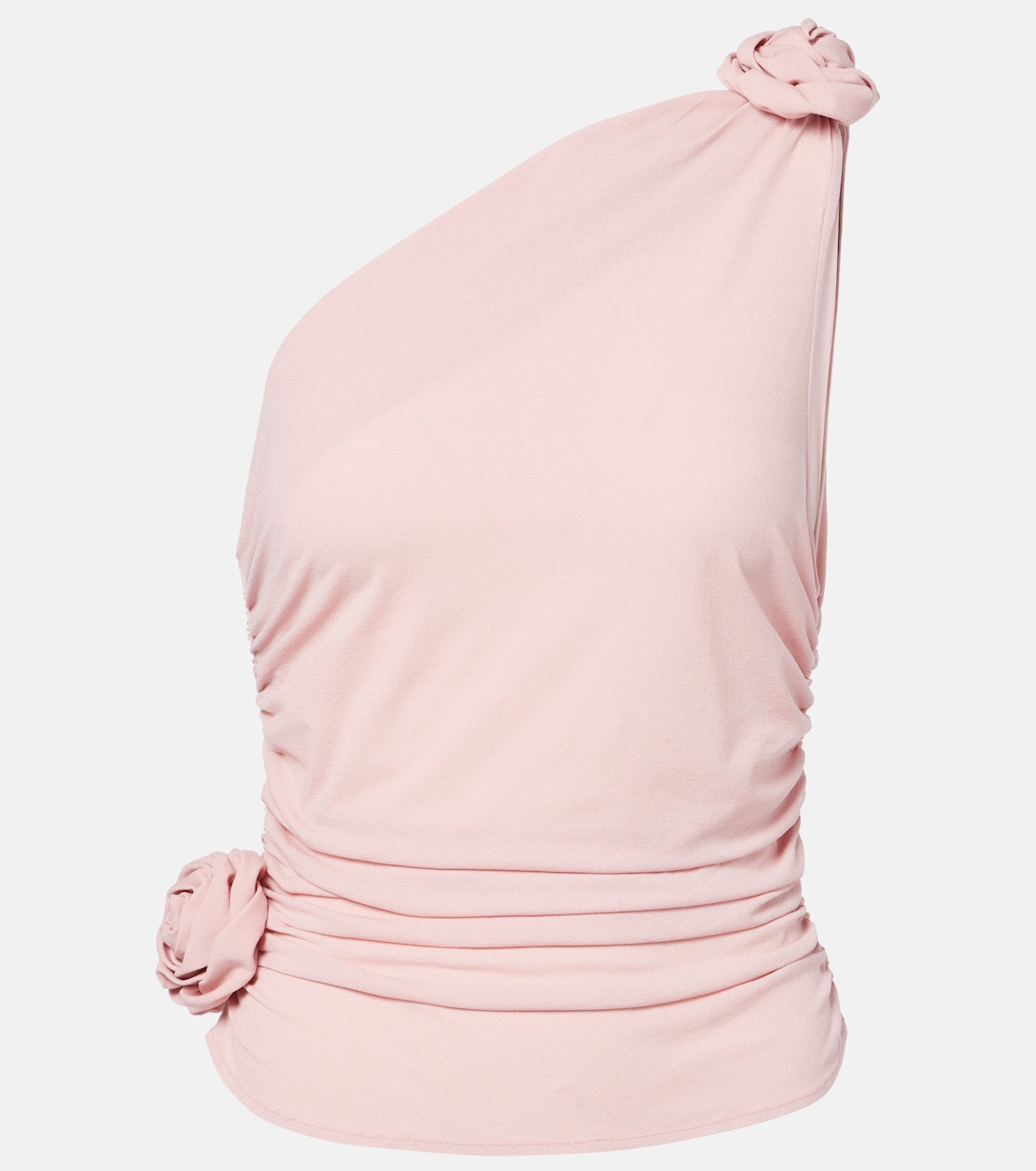 Топ на одно плечо из смесового шелка с цветочной аппликацией Magda Butrym, розовый
Топ на одно плечо из смесового шелка с цветочной аппликацией Magda Butrym, розовый