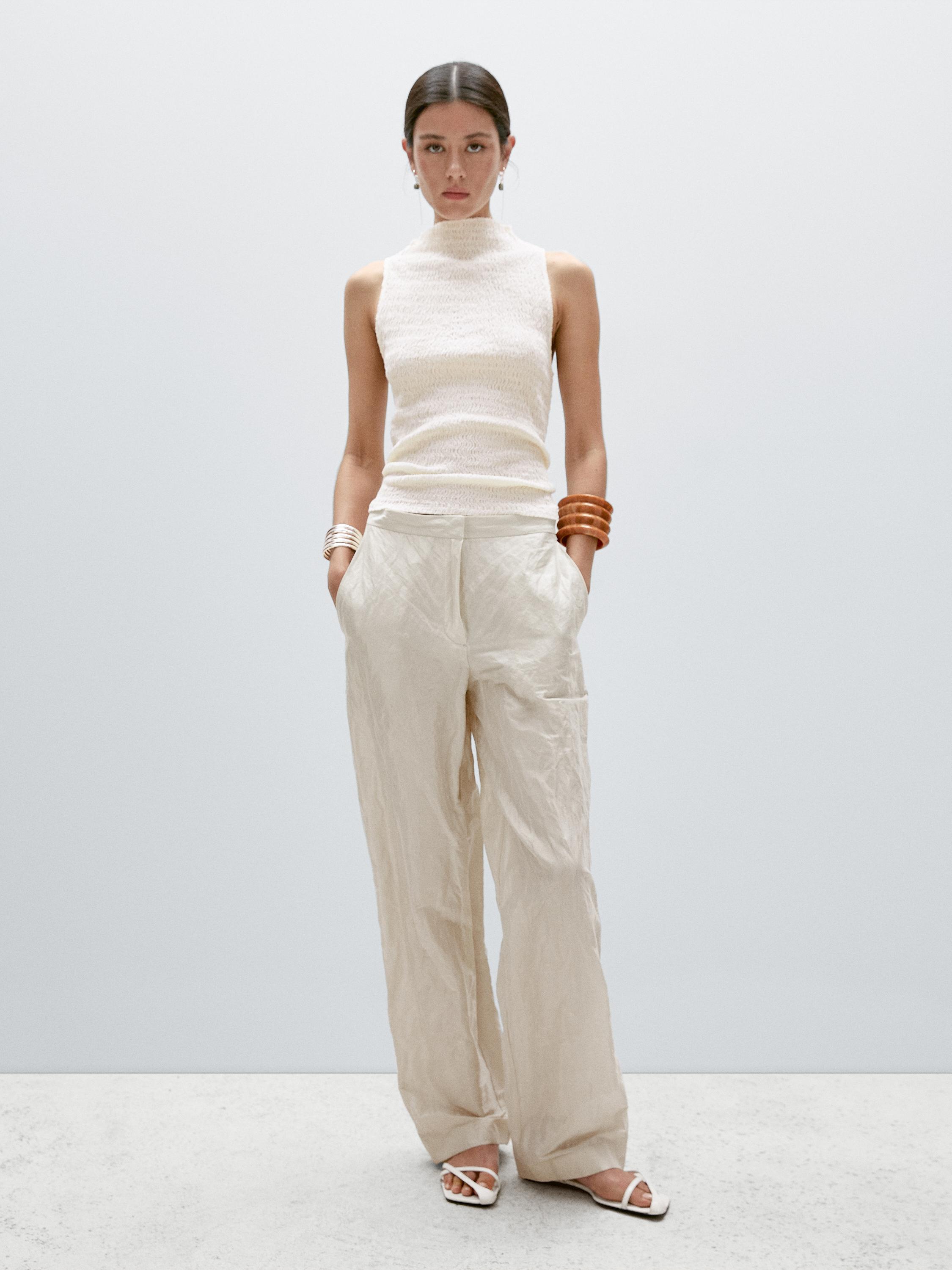 Текстурированный топ из смесового хлопка Massimo Dutti, кремовый
Текстурированный топ из смесового хлопка Massimo Dutti, кремовый