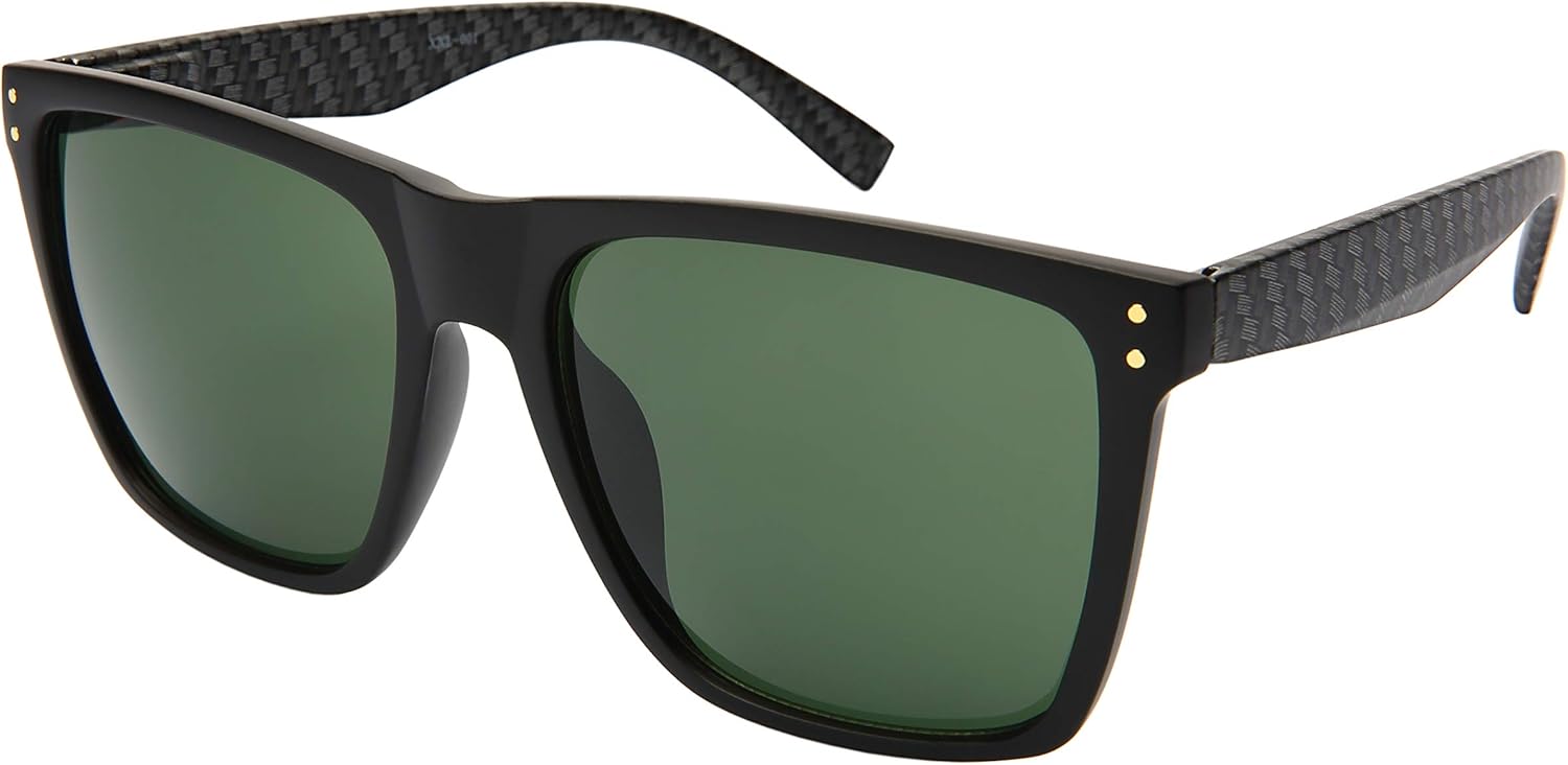 Очки EDGEIWEAR Super XXLarge Size Retro Rectangular Frame TAC Polarized Lenses with Spring Hinge For Men & Women, Matte Black & Brush Carbon Fiber Frame / Green Lens 154
Очки EDGEIWEAR Super XXLarge Size Retro Rectangular Frame TAC Polarized Lenses with Spring Hinge For Men & Women, Matte Black & Brush Carbon Fiber Frame / Green Lens 154
