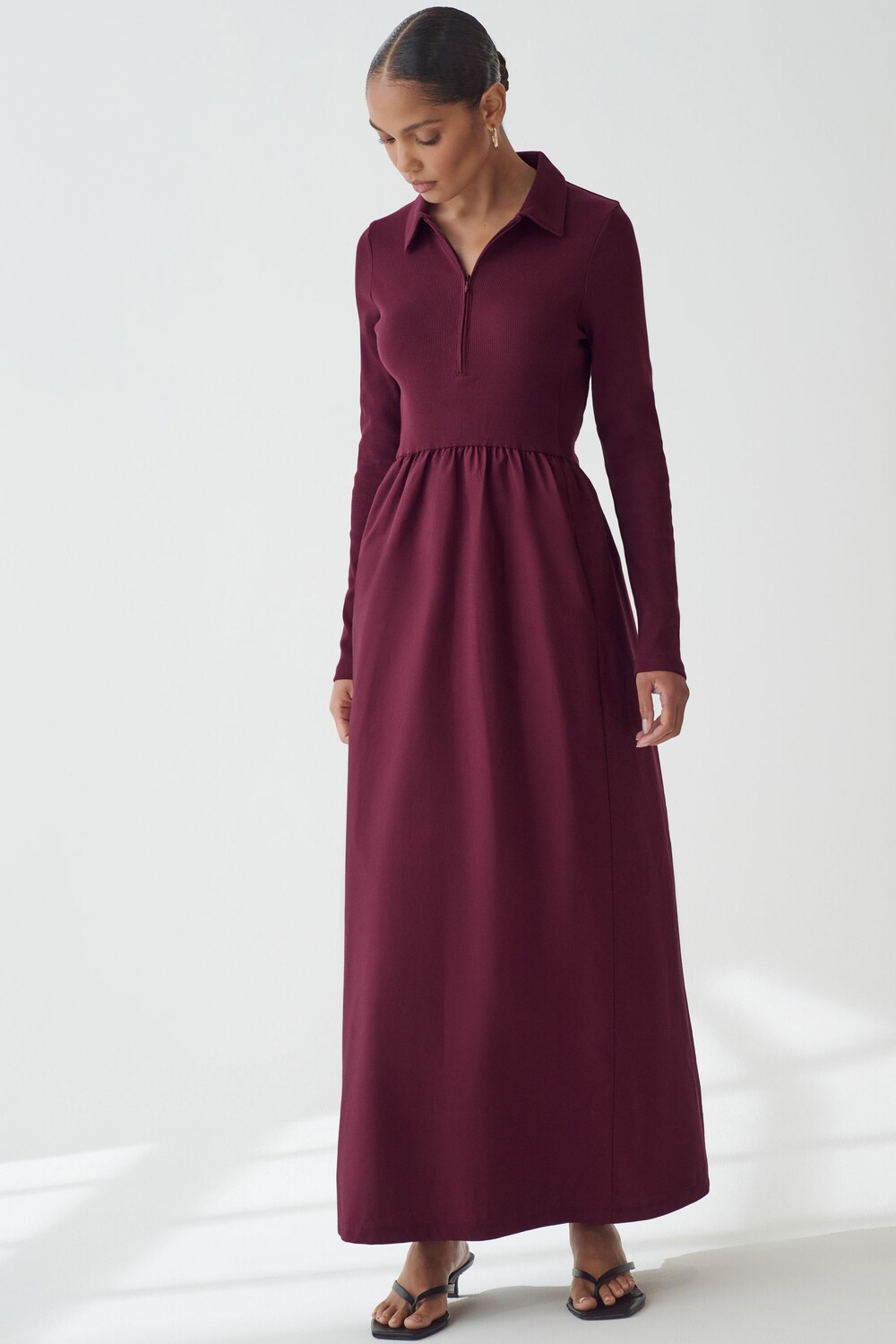 Платье миди из 100% хлопка с длинными рукавами, воротником молнией Next, красный
Платье миди из 100% хлопка с длинными рукавами, воротником молнией Next, красный