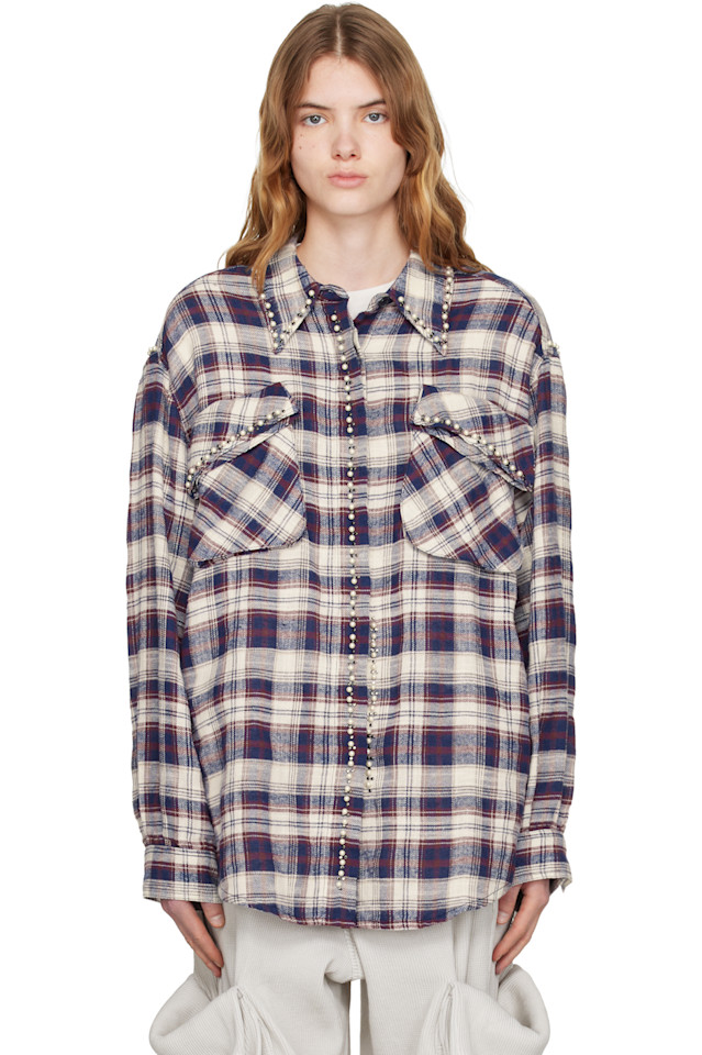 Open Yy Рубашка с карманами, расшитая бисером, красно-белого цвета
Open Yy Рубашка с карманами, расшитая бисером, красно-белого цвета