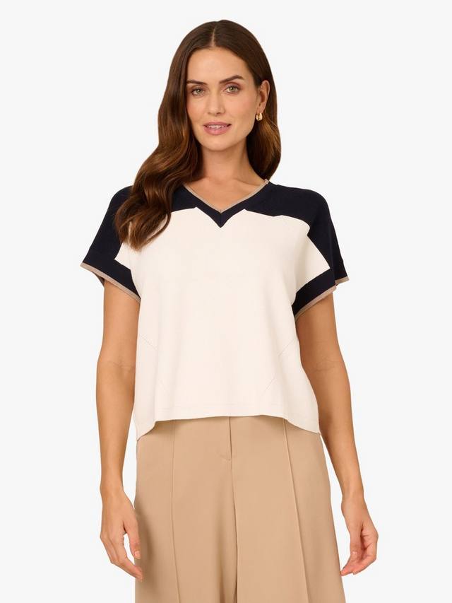 Трикотажный топ оверсайз в цветном блоке Adrianna Papell, цвет Navy/Cream
Трикотажный топ оверсайз в цветном блоке Adrianna Papell, цвет Navy/Cream