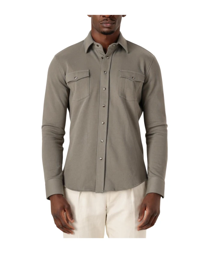 Мужская рубашка-куртка в стиле вестерн, зеленого цвета. Profuomo, зеленый
Мужская рубашка-куртка в стиле вестерн, зеленого цвета. Profuomo, зеленый