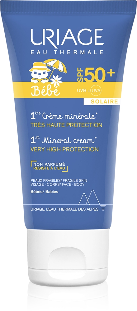 Bébé 1st Mineral Cream SPF 50+ Mineral Sunscreen Cream SPF 50+ Uriage, 50 мл
Bébé 1st Mineral Cream SPF 50+ Mineral Sunscreen Cream SPF 50+ Uriage, 50 мл