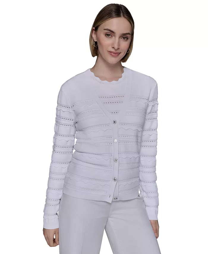 Женский кардиган с воланом KARL LAGERFELD PARIS, белый
Женский кардиган с воланом KARL LAGERFELD PARIS, белый