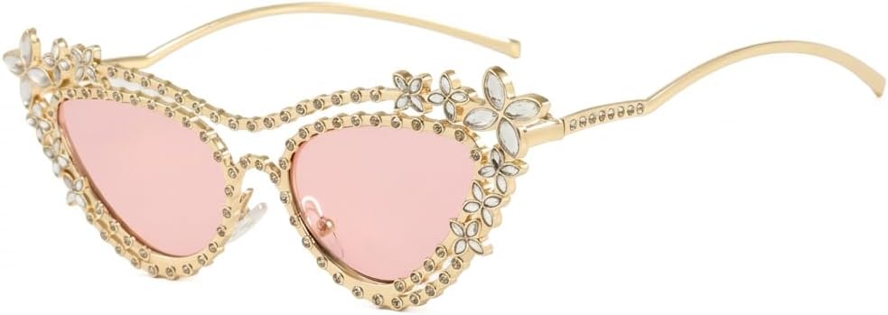 Женские солнцезащитные очки Melrose «кошачий глаз» со стразами, винтажная оправа с цветочным узором и блестящими кристаллами, металлическая, с защитой от УФ-излучения UV400, идеально подходят для вечеринки, Pink
Женские солнцезащитные очки Melrose «кошачий глаз» со стразами, винтажная оправа с цветочным узором и блестящими кристаллами, металлическая, с защитой от УФ-излучения UV400, идеально подходят для вечеринки, Pink