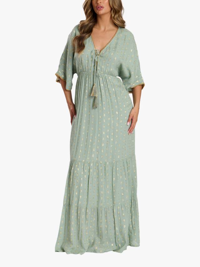 Многоярусное макси-платье из металлического жаккарда в горошек South Beach, цвет Green Mid
Многоярусное макси-платье из металлического жаккарда в горошек South Beach, цвет Green Mid