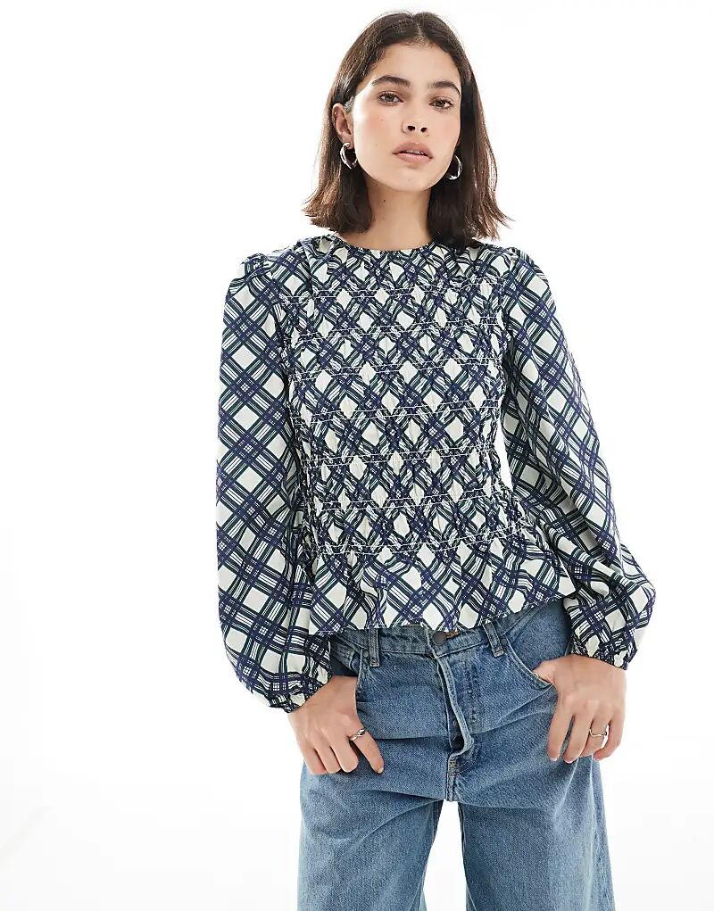 Лонгслив ASOS DESIGN с косым вырезом, длинными рукавами и сборками в клетку
Лонгслив ASOS DESIGN с косым вырезом, длинными рукавами и сборками в клетку