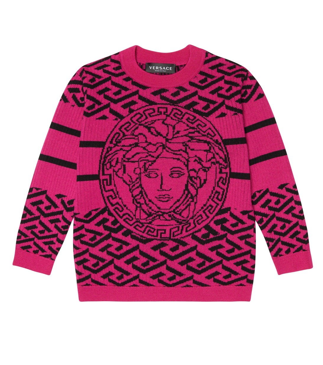 Свитер Medusa Greca из шерсти Versace, розовый
Свитер Medusa Greca из шерсти Versace, розовый
