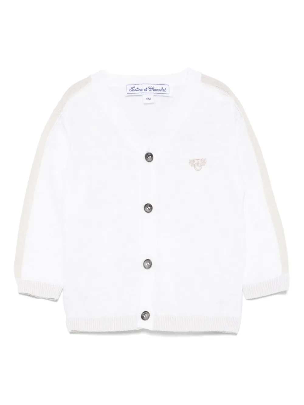 Кардиган с вышитым логотипом Tartine Et Chocolat, белый
Кардиган с вышитым логотипом Tartine Et Chocolat, белый