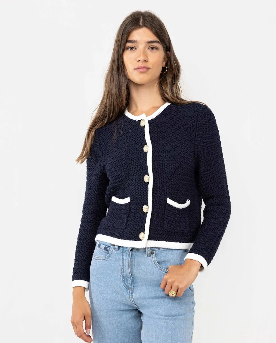 Вязаная женская куртка с пуговицами El Ganso, темно-синий
Вязаная женская куртка с пуговицами El Ganso, темно-синий
