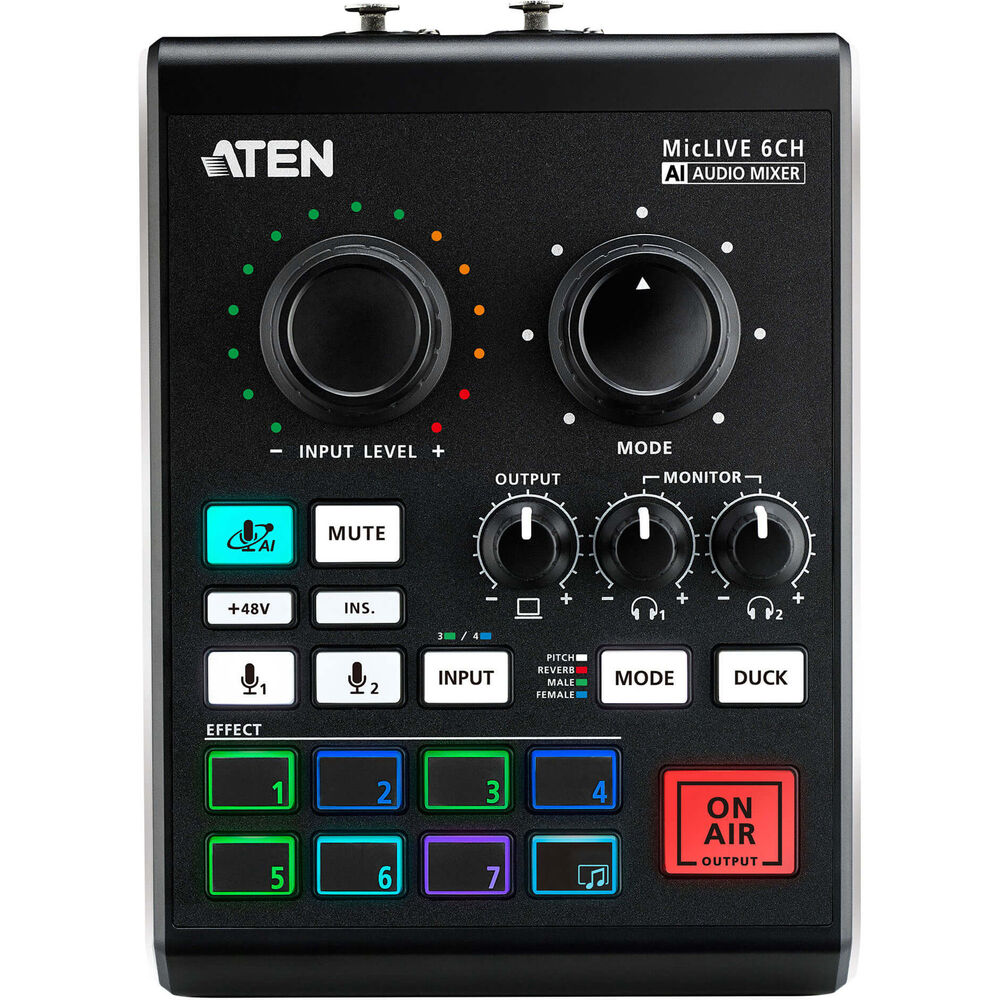 ATEN UC8000 MicLIVE Podcast AI Audio Mixer
ATEN UC8000 MicLIVE Podcast AI Audio Mixer