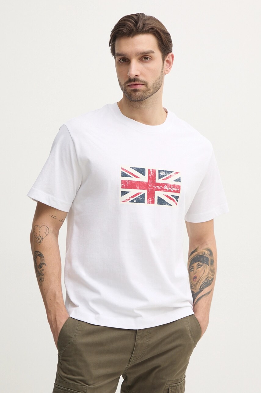 Футболка хлопковая UNION TEE Pepe Jeans, белый 
Футболка хлопковая UNION TEE Pepe Jeans, белый
