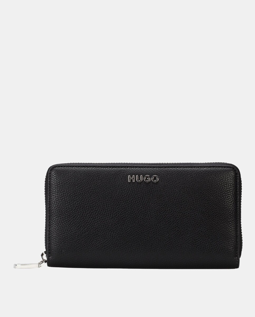 Большой черный кошелек с двумя отделениями внутри и застежкой-молнией Hugo, черный
Большой черный кошелек с двумя отделениями внутри и застежкой-молнией Hugo, черный