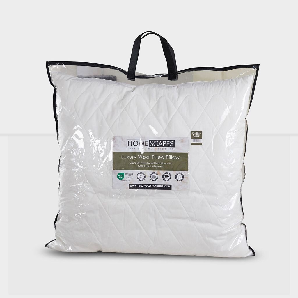 Подушка HOMESCAPES из овечьей шерсти 80 x 80 см - подушка средней мягкости с шерстяным наполнителем и мягким чехлом
Подушка HOMESCAPES из овечьей шерсти 80 x 80 см - подушка средней мягкости с шерстяным наполнителем и мягким чехлом