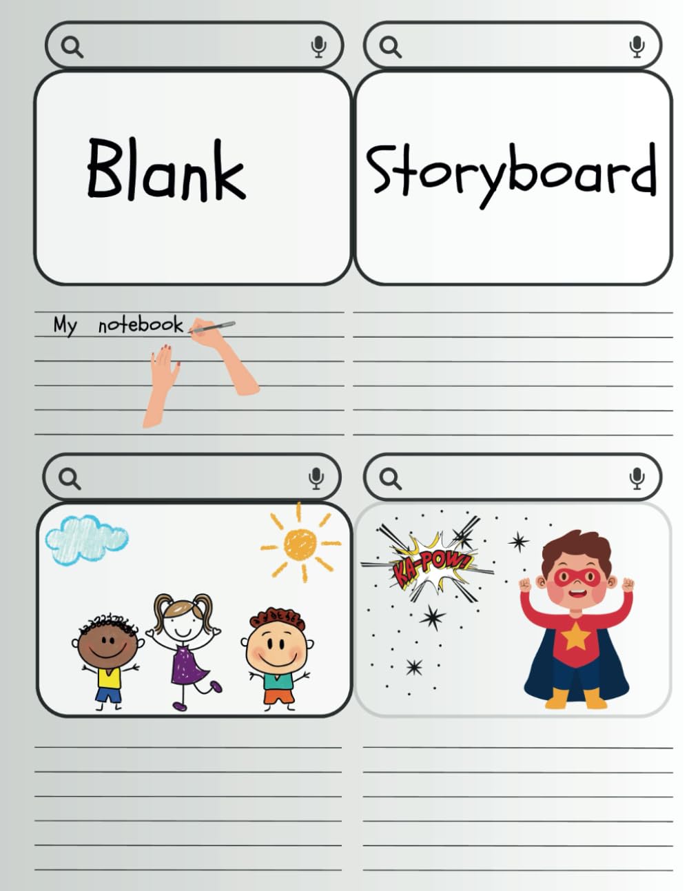 Blank Storyboard: Storybook for comics, storytelling, movie scripts, creative writing, and so much more! (Independently published)
Blank Storyboard: Storybook for comics, storytelling, movie scripts, creative writing, and so much more! (Independently published)