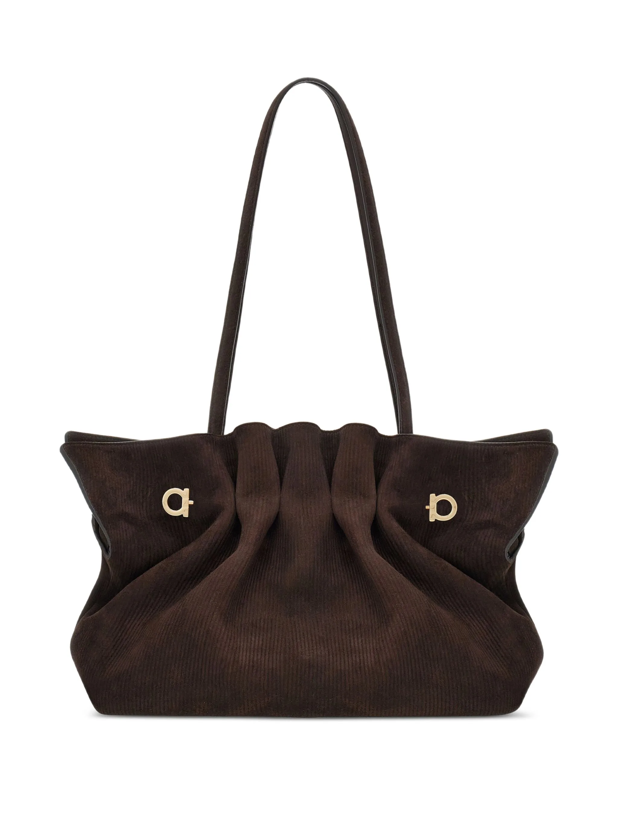 Сумка-тоут среднего размера со сборками Ferragamo, коричневый
Сумка-тоут среднего размера со сборками Ferragamo, коричневый